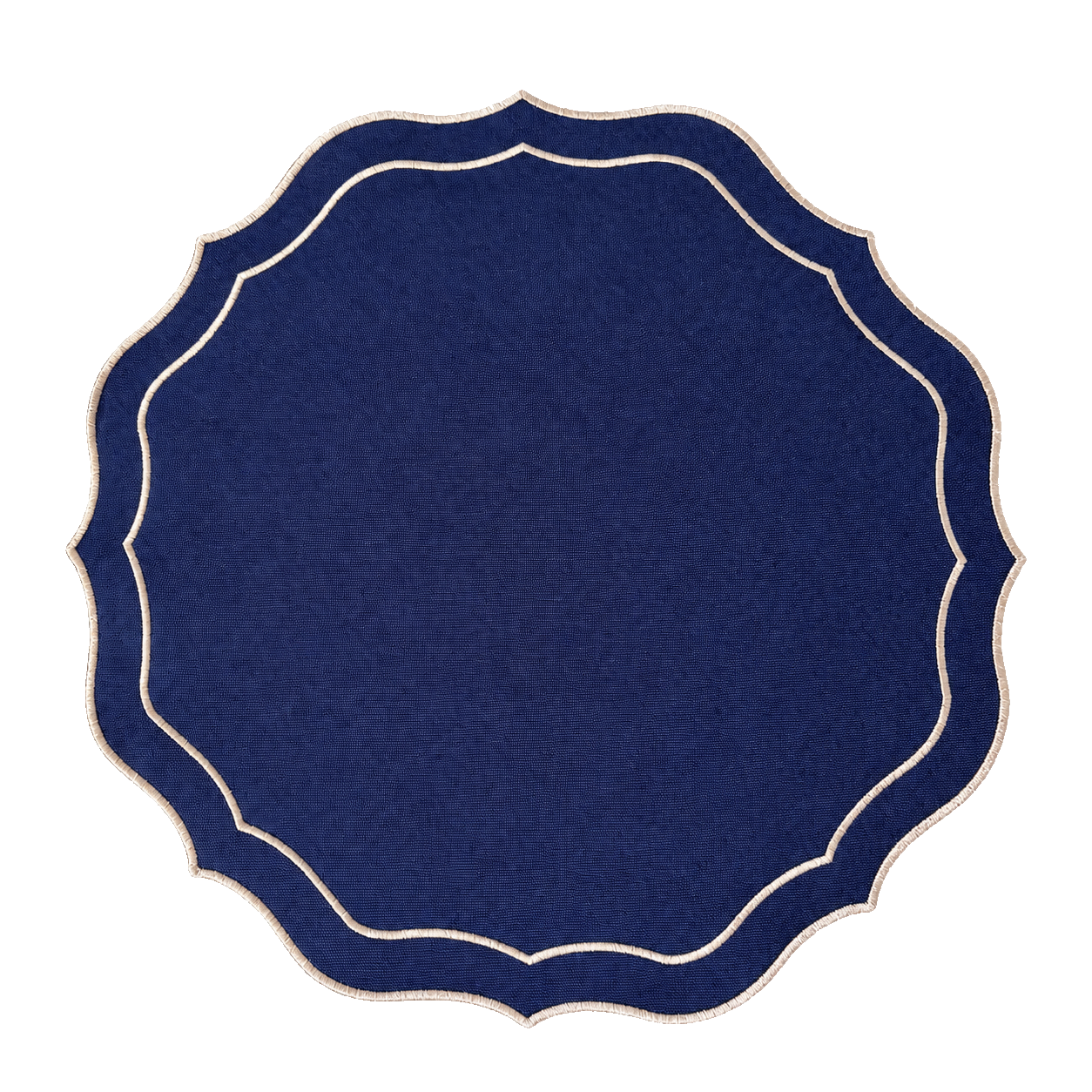 Individual Livia Azul Marino · Mantel Individual redondo festoneado | Ars Mensae