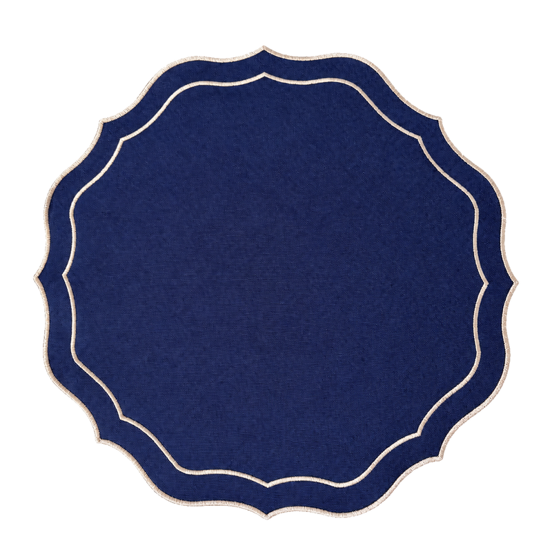 Tovaglietta Livia Azul Marino · Tovaglietta rotonda smerlata | Ars Mensae