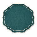 Livia Verde Oscuro · Mantel individual redondo festoneado, 37,5 cm
